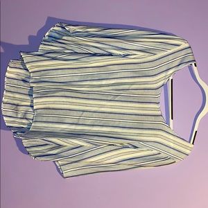 Flowy Striped Blue & White Blouse